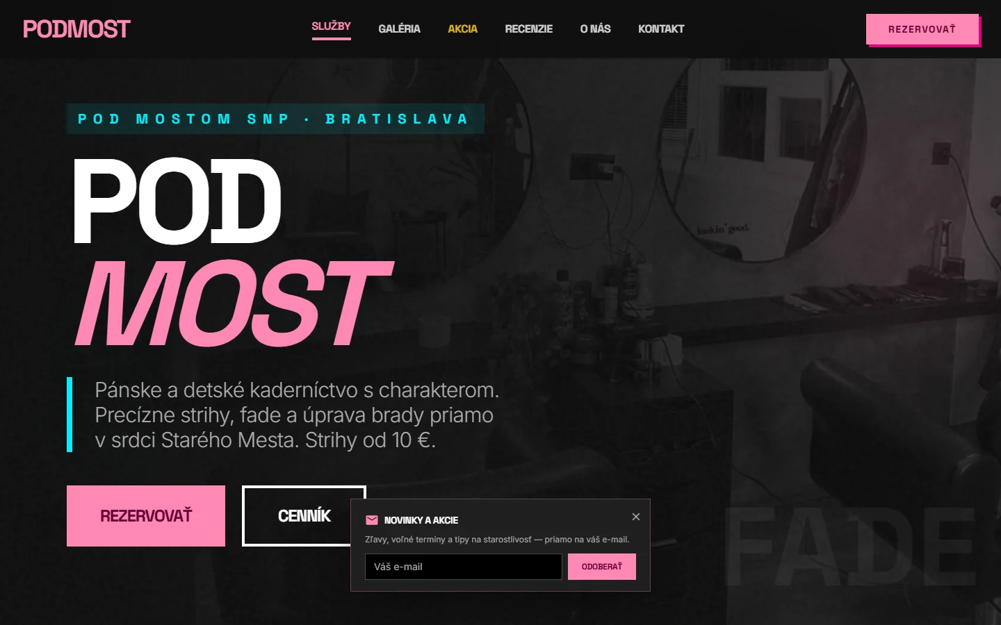 PodMost — pánske a detské kaderníctvo Bratislava — preview