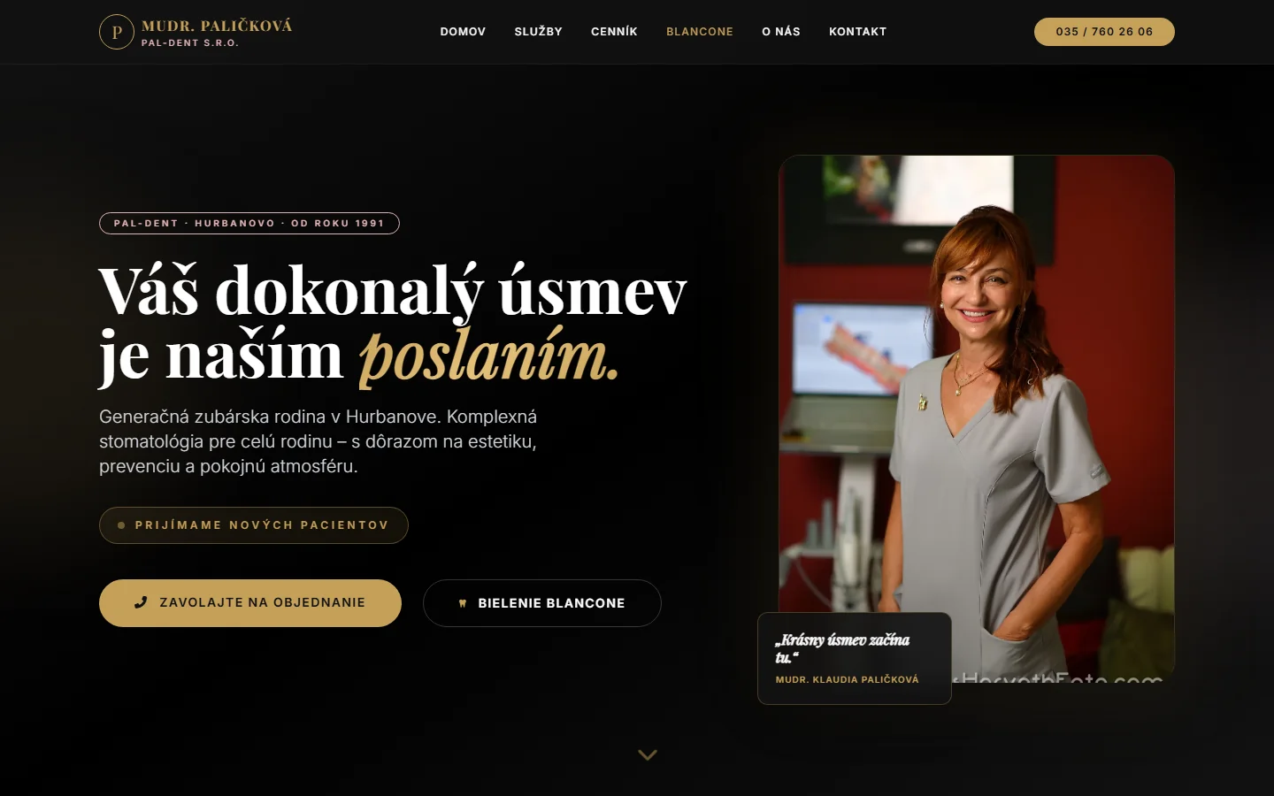 PAL-DENT — MUDr. Klaudia Paličková